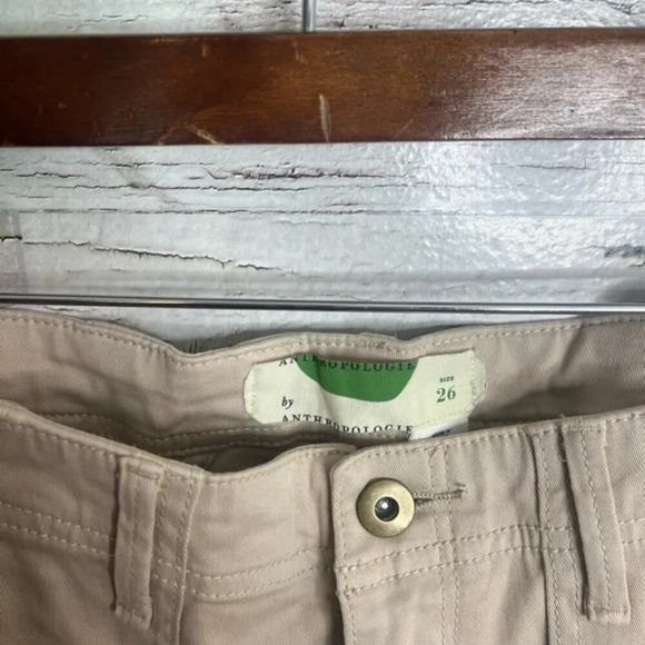 Anthropologie khaki tan pants cropped size  26 - Picture 4 of 7